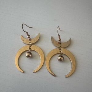 Gold Crescent Moon Earrings